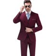 thumbnail image 2 of Ensemble 3 Pcs Ajusté pour Homme, Veste Unie à un Bouton, Gilet et Pantalon, 2 of 5