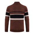 thumbnail image 5 of TFEOQRY Men's New Color Blocked Knit Cardigan Casual Long Sleeve Sweater Jacket Coffee, 5 of 8
