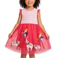 thumbnail image 6 of Girls Tulle Dress with Elephant Applique, Ruffle Sleeve Party Dress for Birthday Easter, Red & Pink Tutu Dress, Sizes 2T-10,Size 2 T, 6 of 9