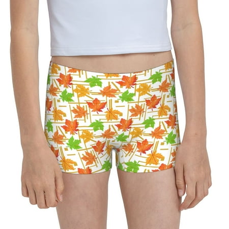 Pofeuu Maple Leaves1 Print Soft Cotton Girls Boyshort panties Toddler Underwear-XX-Small