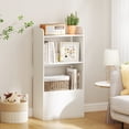 thumbnail image 2 of Gymax Bookcase w/ Drawer 3-Tier Open Shelf Anti-Toppling Kits for Living Room White, 2 of 9