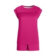 thumbnail image 5 of Tanghaowl Short Sets for Women, Casual Two Piece Outfit with Sleeveless Shorts and Pockets Comfortable Travel Jogger Set Featuring Relaxed Fit for Spring Summer Autumn Hot Pink1 M, 5 of 5
