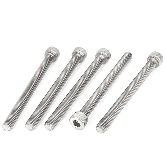 Unique Bargains M8 x 90mm 1.25mm Pitch Stainless Steel Hex Socket Head Cap Screws 5 Pcs