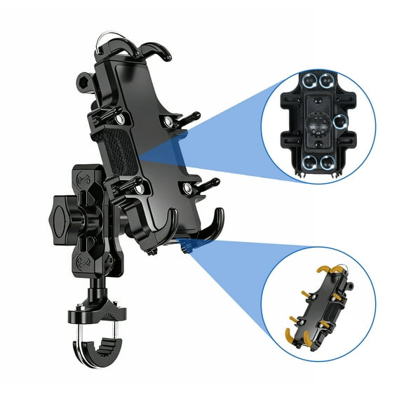 KALCINTY Motorcycle Bike Phone Mount Holder with Vibration Dampener, Bike Handlebar Phone Mount, Fit for 4.7-7.2'' Smartphone, for Motorcycle, Bicycle and Scooter