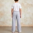 thumbnail image 6 of WhouRiu Boys Casual Jogger Pants Solid Color Drawstring Waist Baggy Wide Leg Sweatpants Kids Comfortable Cute Trousers With Pockets,5-6 Years, 6 of 7