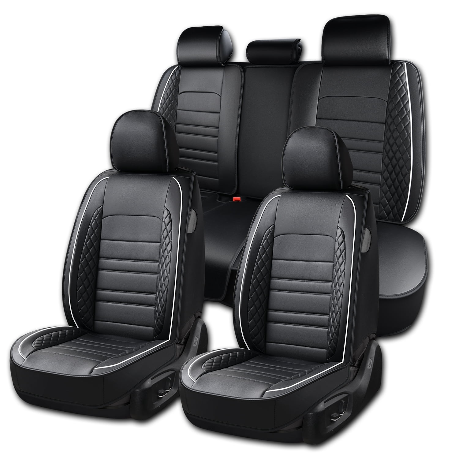 2015 for Honda Civic Car Seat Protectors Soft Leather Seat Protection Custom Fit Everyday Comfort Seat Belt Compatible 4-Door Sedans Only