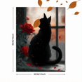thumbnail image 3 of UXIEQU Black Cat Red Rose Silhouette Canvas Wall Art 15.75x11.81 Inches, 3 of 8