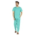 thumbnail image 5 of Inkmeso Solid Nightwear Set For Mens Tshirt And Pants Pajama Set Short Sleeve Pjs Loungewear Set, 5 of 8