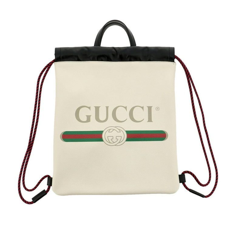 praktisk lidenskabelig Dekan New Gucci Zaino White Cripto Logo Drawstring Backpack 523586 - Walmart.com