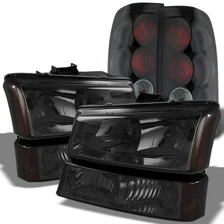 Fits Smoked 2003-06 Chevy Silverado Headlights + Bumper Signal +Tail Lights (Best Way To Smoke Tail Lights)