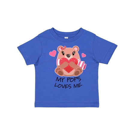 

Inktastic My Pops Loves Me- Bear and Hearts Gift Toddler Boy or Toddler Girl T-Shirt