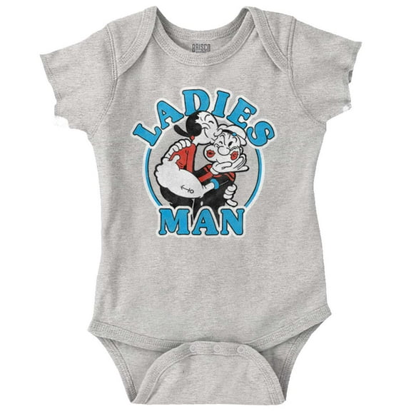 Popeye and Olive Oyl Ladies Man Funny Bodysuit Jumper Boys Infant Baby Brisco Brands 12M