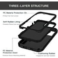thumbnail image 4 of iPhone 12 Pro Max Case Shockproof Dust/Drop Proof 3 in 1 Full Body Rugged Heavy Duty Durable Cover Black, 4 of 8
