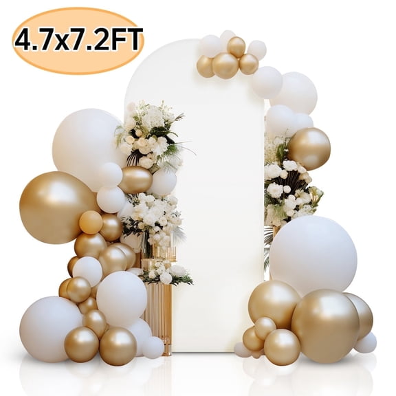 Wedding Arch Cover 7.2FT Arch Backdrop Cover Round Top Arch Cover Fabric for Birthday Party Baby Shower Wedding Arch Stand Decoration