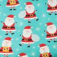 JAM Christmas Wrapping Paper, 25 Sq Ft, 1/Pack, Teal Shine Santa