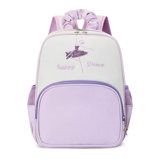 Mochila de ballet para niñas, bonita bolsa de gimnasia para gimnasia y yoga. Púrpura