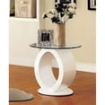 thumbnail image 2 of Furniture of America Table d'Appoint Ronde en Verre Blanc, 2 of 3