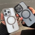 thumbnail image 3 of Luxury Magsafe Transparent Case For iPhone 16 15 14 13 12 11 Pro X XS XR Max 7 8 Plus Mini Magnetic Wireless Charge Phone Cover Transparent For iPhone 11Pro Max, 3 of 6