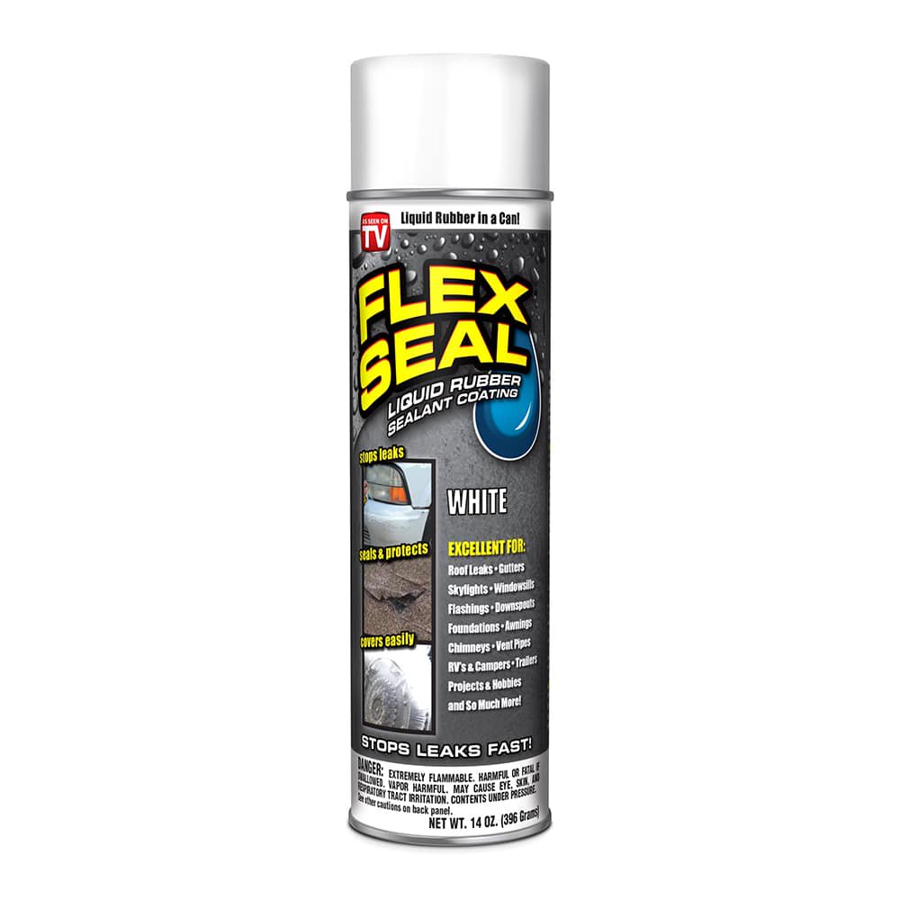 Flex Seal Liquid Aerosol Rubber Sealant Coating Automotive, 14 oz, White