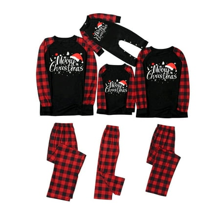 

Matching Family Christmas Pajamas 2022 Christmas Family Pjs Print Red Tops Plaid Pants Matching Holiday Pajamas Set Family Christmas Pajamas Matching Sets Xmas Matching Pjs