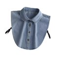 thumbnail image 4 of Cuello falso de mezclilla Salvador para mujer Azul claro, 4 of 9