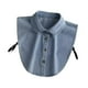 thumbnail image 4 of Falda vaquera con cuello falso y elegante blusa con media parte superior y cuello desmontable Azul claro, 4 of 9