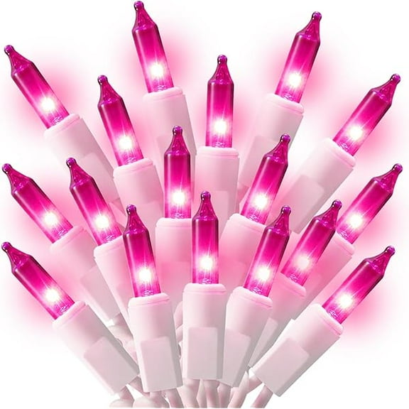 ZL100 Count Mini Pink Lights String, 21ft Christmas Tree Lights Plug in,Christmas Pink String Lights for Room, Valentine's Day Outdoor Porch Decor Birthday Celebrations and Weddings Decorations