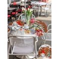thumbnail image 4 of Outdoor Tablecloth with Umbrella Hole and Zipper, Red Gnomes Christmas Round Table Cloth 60 Inch Waterproof Tablecloth, Snowflake Xmas Tree Gifts Winter Wooden Picnic Table Cover for Patio Camping, 4 of 7