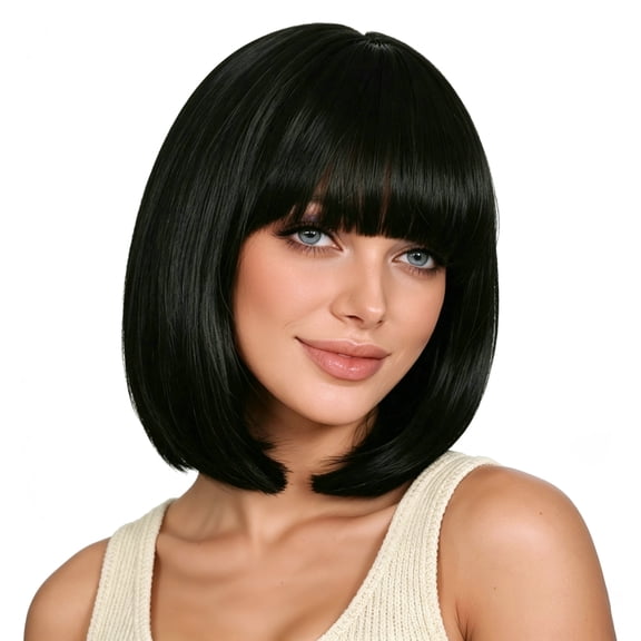 LOHXINHAIR Bob Wig Straight Shoulder Length Black Hair for Women