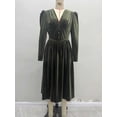 thumbnail image 4 of Vintage Dress with Puff Shoulders (S, Green), 4 of 5