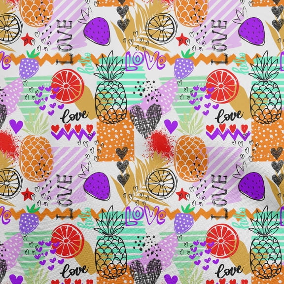 oneOone Cotton Poplin Twill Orange Fabric Tropical Fruits Sewing Fabric By The Yard Printed Diy Clothing Sewing Supplies 56 Inch Wide