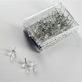 thumbnail image 3 of Officemate Plastic Precision Push Pins - 0.5" Length x 0.3" Diameter - 100 / Box - Clear | Bundle of 5 Boxes, 3 of 3
