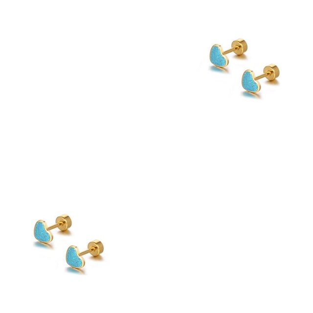Sonducket 2 uds mujer tornillo corazón moda Studs pendientes joyería Type4 NO4