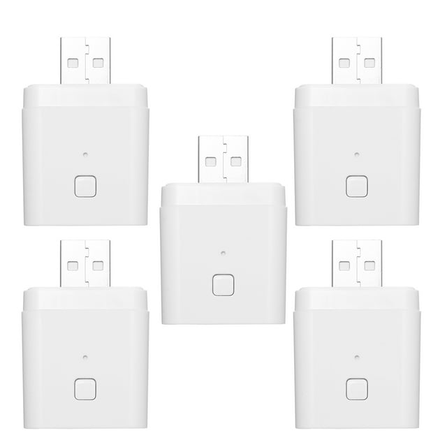 5PCS Tuya Micro 5V Wireless USB Smart Adaptor Flexible and Portable Make USB Devices Smart via Tuya APP Voice Control Compatible with Home