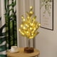 thumbnail image 3 of Árbol de Navidad pequeño con luces LED, árbol artificial nevado para decoración de mesa y escritorio, árbol artificial de 21,65 pulgadas para centros de mesa, lámpara de pino de plástico., 3 of 6