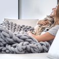 thumbnail image 3 of Hand-Woven Blanket Wire Cored Wire Cloth Strip Thick Wool Diy Blanket Material Can Not Be Washed Off, 3 of 5