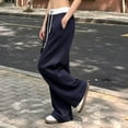 thumbnail image 5 of Straight Leg Sweatpants for Women Drawstring Pocket Elastic Waist Casual Sports Fitness Travel Lounge Pants, 5 of 5