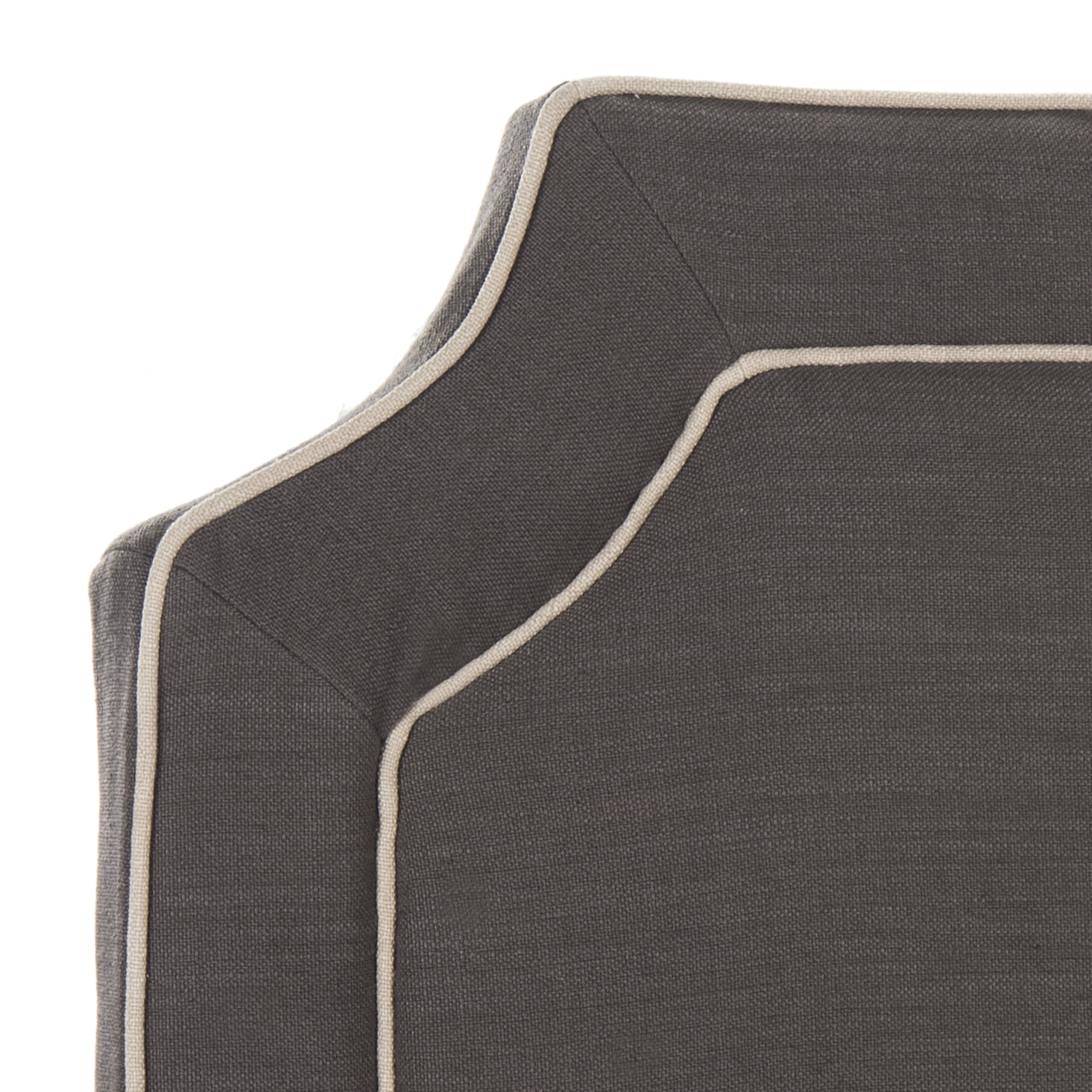 SAFAVIEH Dane Welt Piping Classic Upholstered Headboard, Queen, Charcoal/True Taupe