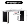 thumbnail image 4 of Modern minimalist rectangular dining table, white imitation marble tabletop, MDF table legs with gold metal decorative strips. Suitable for restaurant and living room.W1512S00065, 4 of 9