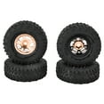 thumbnail image 2 of 4 neumáticos de goma de 1 pulgada, llantas de aleación de aluminio aptas para Axial SCX24 90081 AXI00001 AXI00002 1/24 Crawler CarEarth amarillo, 2 of 8