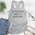 thumbnail image 2 of I'd Rather Have A Cupcake Tank Top, Ladies Racerback Tank Top, Cupcake Tank, Silver Gray, X-Large, 2 of 3