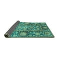 thumbnail image 2 of Ahgly Company Indoor Round Oriental Turquoise Blue Traditional Area Rugs, 7' Round, 2 of 4