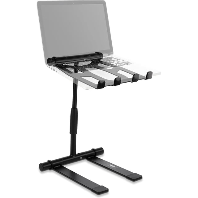 Dual Laptop Stand - Portable & Adjustable Computer Stand Standing Table with Adjustable Height Ergonomic Design & -Slip Prongs for DJ Mixer Sound Equipment Workstation Gaming