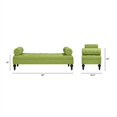 thumbnail image 4 of Lewis Bolster Arm Entryway Bench Bright Chartreuse, 4 of 11