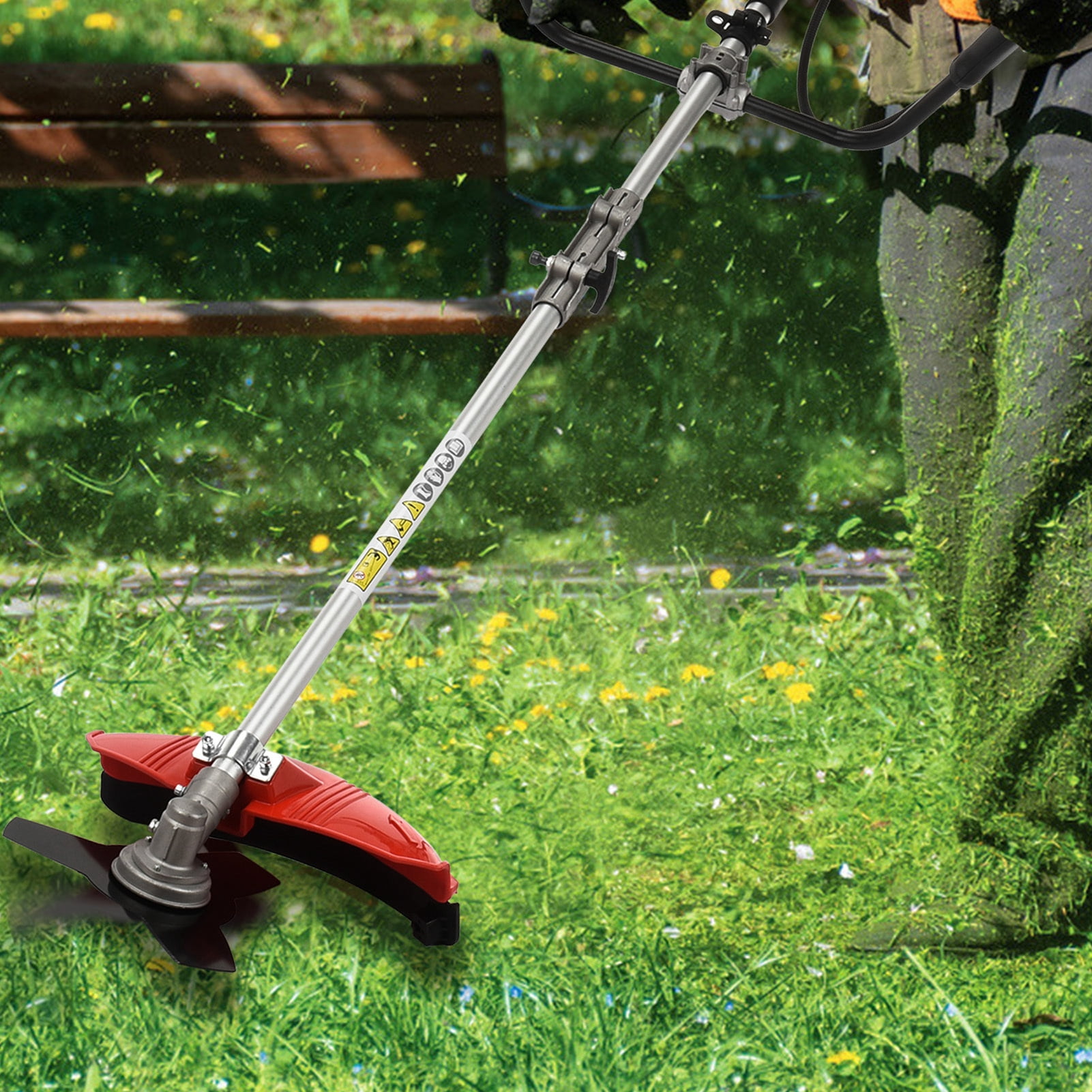 AQSQ 52cc Weed Eater/Grass Trimmer, 2-Stroke Gas Backpack Shrub Grass Trimmer, With Oil Can, for Garden, Lawn Trimming Tool
