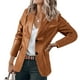 thumbnail image 3 of Blazer Chaquetas Para Mujer Blazers Moda Casual Cuello de Solapa Botón Bolsillo Temperamento Chaqueta de Moto Chaqueta de Cuero Abrigo Odeerbi  ODB131079, 3 of 8