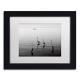thumbnail image 2 of Trademark Fine Art "4 Herons and Boat" Canvas Art by Moises Levy White Matte, Black Frame, 2 of 5
