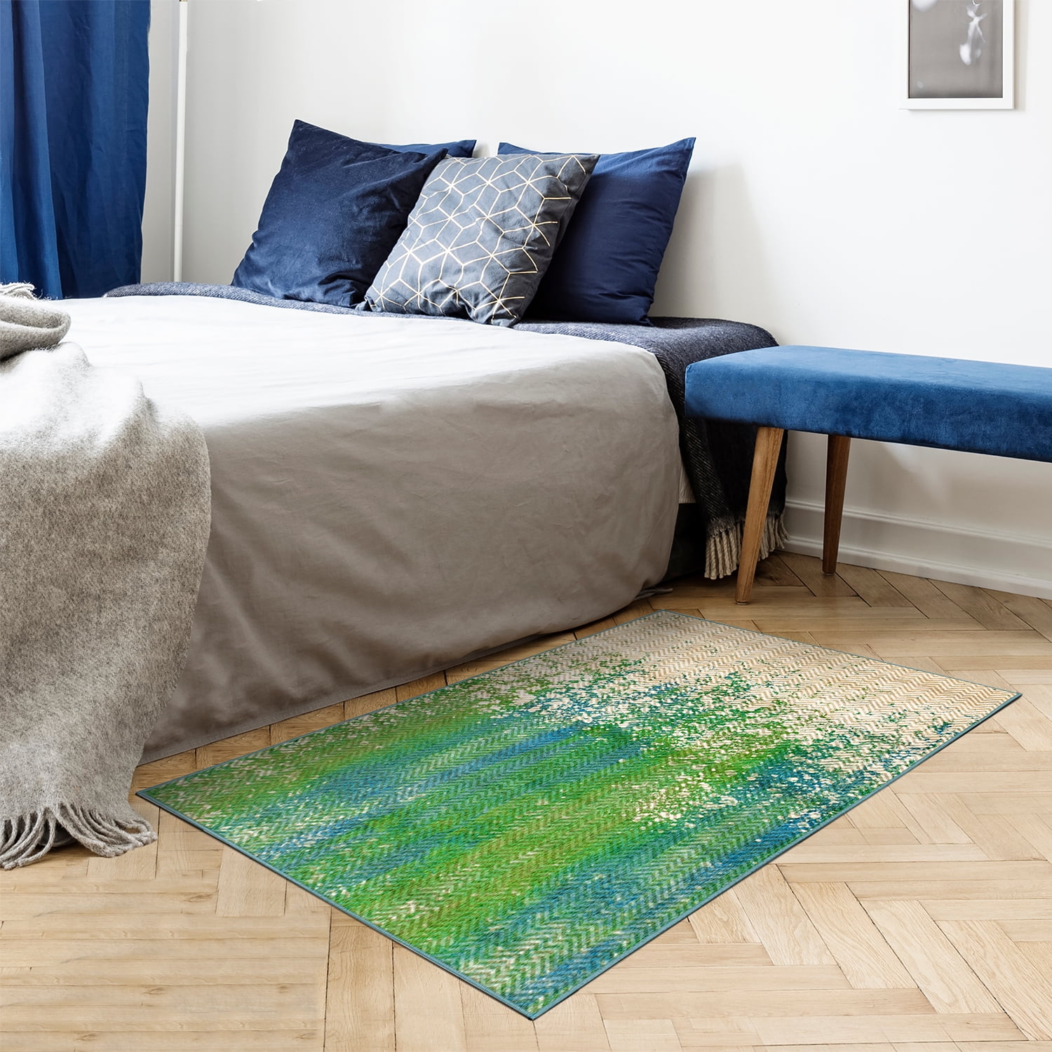 My Magic Carpet Machine Washable Accent Rug Hazel Chevron