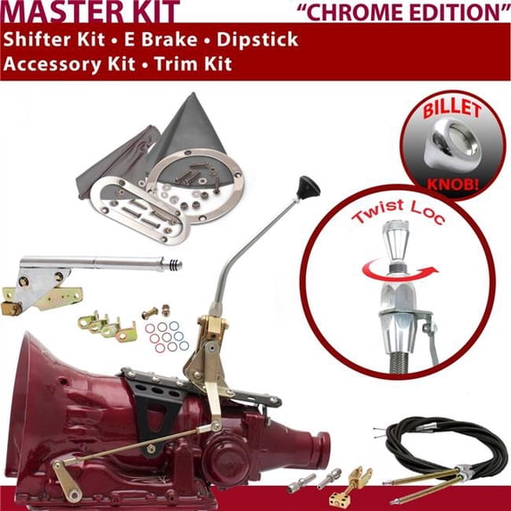 American Shifter 45RFE Shifter Kit Chrome 10 in. E Brake Cable Trim Kit Dipstick for EE905