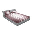 thumbnail image 2 of Purple Fitted Sheet & Pillow Sham Set, Futuristic Digital Style Stripes and Rays in Unusual Abstraction, Decorative Printed 6 Piece Bedding Decor Set, King, Plum Mauve Grey, by Ambesonne, 2 of 3